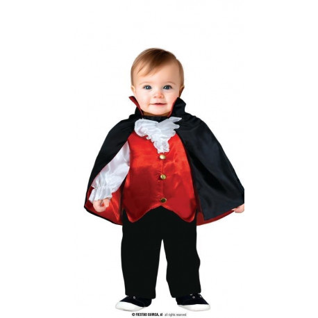 COSTUME VAMPIRO CONTE DRAKULA BABY 12/18 MESI VESTITO COMPL.MANTELLO CAMICIA PANTALONE TRAVESTIMENTI HALLOWEEN CARNEVALE