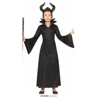 COSTUME FATA MALVAGIA VESTITO STREGA NERA 5/6 ANNI PER TRAVESTIMENTI CARNEVALE HALLOWEEN VESTITO E CAPPELLO NO ACCESSORI