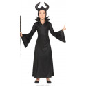 COSTUME FATA MALVAGIA VESTITO STREGA NERA 10/12 ANNI PER TRAVESTIMENTI CARNEVALE HALLOWEEN VESTITO CAPPELLO NO ACCESSORI