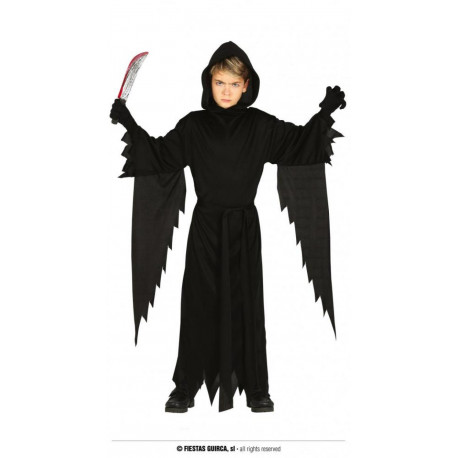 COSTUME CARNEVALE CAVALIERE OSCURO 10/12ANNI SCREAM ASSASINO VESTITO CON CAPPUCCIO PER TRAVESTIMENTI HORROR NO ACCESSORI