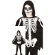 MANTELLO SCHELETRO 120CM PONCHO SKELETON CON CAPUCCIO PER TRAVESTIMENTI DI HALLOWEEN/CARNEVALE E SCENE A TEMA HORROR