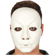 MASCHERA UOMO BIANCO IN PVC PER TRAVESTIMENTI DI HALLOWEEN FESTE E SPETTACOLI HORROR