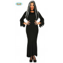 COSTUME DARK NERO VESTITO NERO TG.S PER TRAVESTIMENTI DI HALLOWEEN CARNEVALE A TEMA HORROR FAMIGLIA ADDAMS MORTICIA