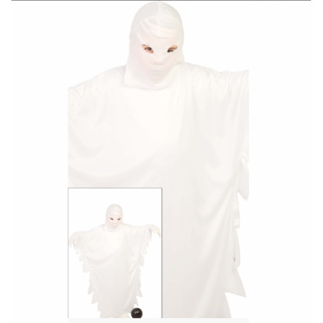 WHITE GHOST COSTUME FANTASMA BIANCO BABY 3/4 ANNI COMPLETO DI TUNICA E CAPUCCIO PER TRAVESTIMENTI HALLOWEEN HORROR