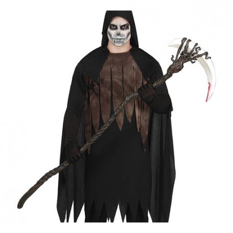 GUADANA FALCE DELLA MORTE SMONTABILE 4PEZZI 150CM IN PLASTICA PER TRAVESTIMENTI DI HALLOWEEN/CARNEVALE E SCENE A TEMA HO