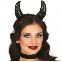 CERCHIETTO DIAVOLETTA CORNA NERE PER TRAVESTIMENTI HALLOWEEN/CARNEVALE E SCENE A TEMA DIAVOLO DEMONIA NERA DONNA SEXY