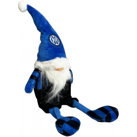 GNOMO FC INTERNAZIONALE CON VESTITI E CAPPELLO INVERNALI H41CM IN PIEDI POLIRESINA OFFICIAL PRODUCT HERMET MILANO ITALY