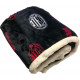 PLAID AGNELLATO AC MILAN 1899 C/LOGO COPERTA MORBIDA 130X160CM DOPPIO STRATO LETTO DIVANO OFFICIAL PRODUCT HERMET ITALY