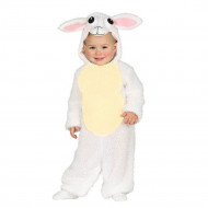 COSTUME DA PECORELLA BABY 12/18 MESI MONOTUTA CON CAPPUCCIO PER TRAVESTIMENTI DI CARNEVALE O TEMA NATALIZIO NO ACCESSORI