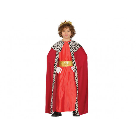 COSTUME RE MAGIO BABY 3/4 ANNI TUNICA E MANTELLO ROSSO CINTURA ORO TRAVESTIMENTI PRESEPE VIVENTE GASPARE NO ACCESSORI