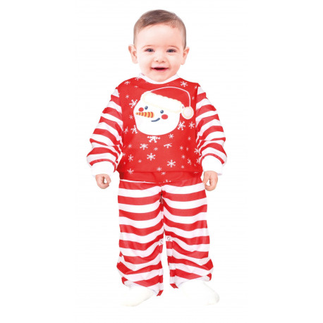 PIGIAMA PUPAZZO DI NEVE BABY 18/24 MESI VESTITO NATALIZIO COMPLETO MONOTUTA APERTURA A STRAPPO NO ACCESSORI