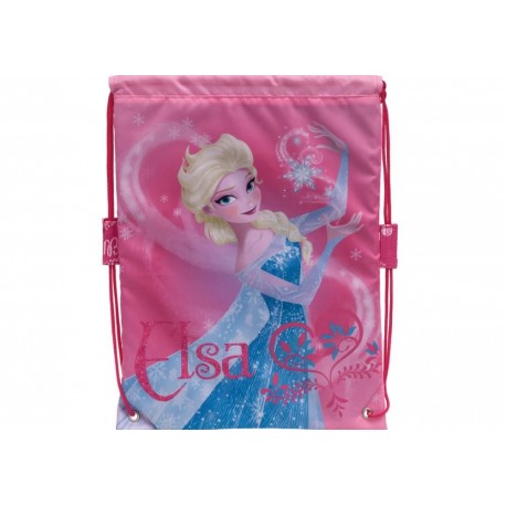 SACCA MINI ELSA FROZEN DISNEY 25X29 CM. CON SPALLACCI PRODOTTO ORIGINALE 70%PES-30%PVC