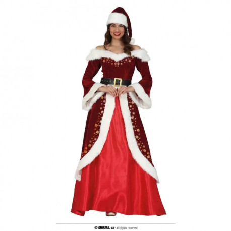 COSTUME BABBO NATALE DONNA TG.XL 50/52 VESTITO DELUX SANTA CLAUS BABBA NATALE CAPPELLO VESTITO E CINTURA NO ACCESSORI