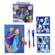 SET DISNEY JUNIOR FROZEN ANNA E ELSA LIBRODIARIO SEGRETO CON LUCCHETTO CON 2 CHIAVI + 1 PENNA MAGICA + 1 PENNA CLIP