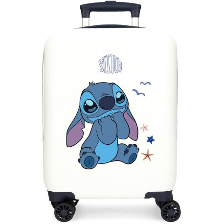 TROLLEY DA VIAGGIO STITCH EXITED DISNEY ABS 4 RUOTE 33X50X20CM VALIGIA BAGAGLIO A MANO DA CABINA CHIUSURE A COMBINAZIONI