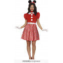 COSTUME TOPOLINA TG.M 42/44 VESTITO CARNEVALE DA TOPINA SEXI CON CINTURA E CERCHIETTO CON ORECCHIE MINNIE NO ACCESSORI