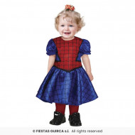 COSTUME SPIDER GIRL BABY EROINA 18/24 MESI VESTITO CARNEVALE SPIDER BABY RAGNO BLU ROSSO E NERO SPIDERGIRL NO ACCESSORI