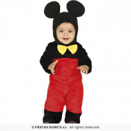 COSTUME CARNEVALE TOPOLINO BABY 2/3 ANNI VESTITO COMPLETO TUTA E CAPUCCIO TOPO MICKEY NON ORIGINALE TOPINO NO ACCESSORI