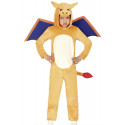 COSTUME CARNEVALE DRAGO DI FUOCO 5/6 ANNI PIGIAMONE VESTITO DRAGON MONOTUTA COMPLETO CAPUCCIO ALI CODA NO ACCESSORI