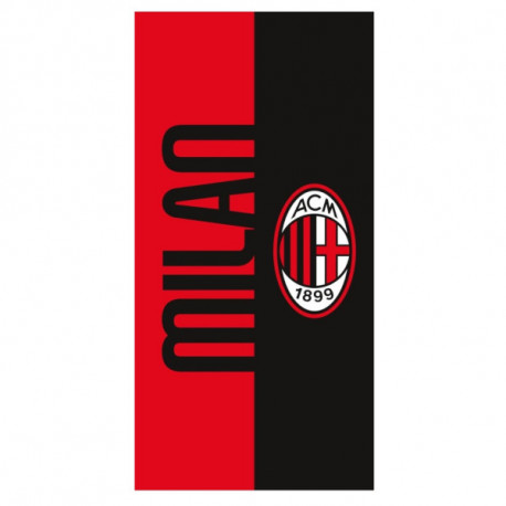 TELO MARE AC MILAN 1899 70X140CM 100% MORBIDO COTONE IDEALE PER PISCINA E IN SPIAGGIA OFFICIAL PRODUCT HERMET ITALY