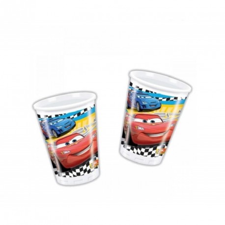 BLISTER 8 BICCHIERI IN PLASTICA CARS DISNEY ORIGINAL 200ML