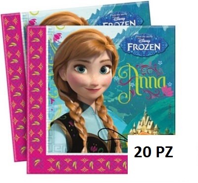 BLISTER 20 TOVAGLIOLI CARTA FROZEN DISNEY ORIGINAL 2 VELI 33X33CM.