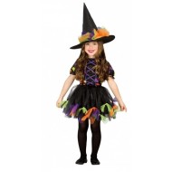 COSTUME PER FESTE DI CARNEVALE HALLOWEEN E PARTY VARI STREGA BRUJITA INFANTIL 10/12 ANNI 100% POLIESTERE