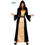 COSTUME FESTE DI CARNEVALE/HALLOWEEN%PARTY.SACERDOTESSA OSCURA DARK VESTITO/CAPUCCIO/CINTURA TAGLIA UNICA ADULTA