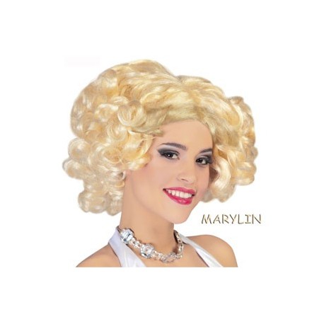 PARRUCCA BOCCOLI BIONDI MARYLIN M.PER FESTE DI CARNEVALE HALLOWEEN E PARTY VARI HIGH QUALITY GUIRCA WIG COD.4865