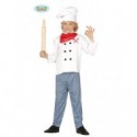 COSTUME DI CARNEVALE COCINERO MASTER CHEF BIMBI 10/12ANNI.VESTITO COMPLETO DI GIACCA/PANTALONE/FOULARD/CAPPELLO 83364