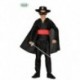 COSTUME ZORRO 10/12ANNI VESTITO COMPLETO MASCHERA/MAGLIA CON MANTELLO PANTALONE/CINTURA CAPPELLO COD.83340 GUIRCA