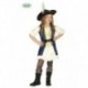 COSTUME CARNEVALE CAPITANA PIRATA 5/6 ANNI VESTITO COMPLETO DI CAPPELLO E CINTURA COD.83341 GUIRCA