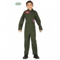 COSTUME CARNEVALE AVIATORE/PILOTA AEREO 5/6 ANNI COLORE VERDE VESTITO TUTA VERDE PER FESTE E PARTY VARI COD.83292 GUIRCA