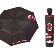 OMBRELLO AUTOMATICO AC MILAN ORIGINAL STRUTTURA METALLO RINFORZATA TESS. POL..IMPUGNAT.S/NICKEL TOTAL QUALITY PERLETTI