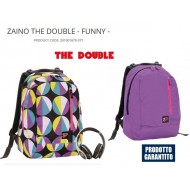 ZAINO DOUBLE FUNNY SEVEN 40X30 CM ORIGINALE CON CUFFIE OMAGGIO