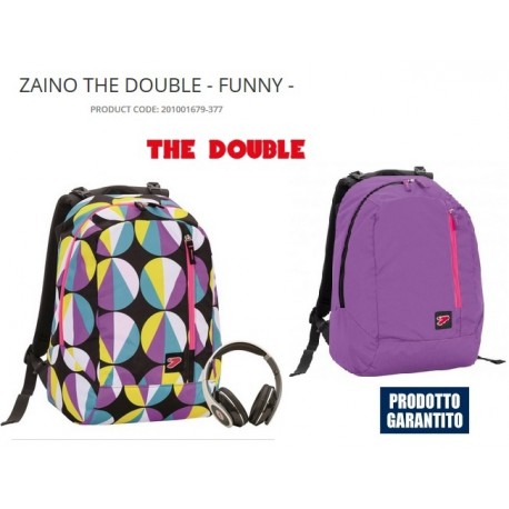 ZAINO DOUBLE FUNNY SEVEN 40X30 CM ORIGINALE CON CUFFIE OMAGGIO