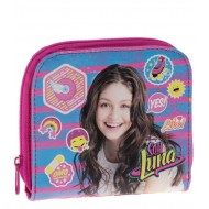 PORTAFOGLIO YO SOY LUNA DISNEY ORIGINAL 1 ZIP+1 INTE.3 SCOMPARTI+1+ PORTA CARTE DI CARD CON CLIP CLAP 100%POLIESTER