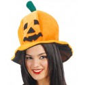 CAPPELLO ZUCCA DI HALLOWEEN CON APPLICAZIONI DECORATIVE PER FESTE E TRAVESTIMENTI A TEMA 100% POLIESTER