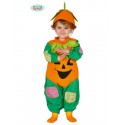 COSTUME DA ZUCCA HALLOWEEN BABY 6/12 MESI COMPLETO TUTA E CAPPELLINO 100% POLIESTER