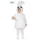 COSTUME GHOST BABY 6/12 MESI FANTASMINO BIANCO TUNICA E CAPUCCIO PER FESTE DI HALLOWEEN E PARTY VARI 100% POLIESTER