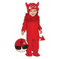 COSTUME ABALAN DIAVOLETTO ROSSO BABY 6/12 MESI COMPL.TUNICA/CODA/CAPUCCIO/COPRIPIEDI 100%POLIEST. HALLOWEEN/CARNEVALE