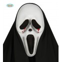 MASCHERA CON CAPUCCIO SCREAM ASSASSINO IN PLASTICA CON PROTEZIONE OCCHI E BOCCA X FESTE E TRAVESTIMENTI DI HALLOWEEN