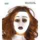 MASCHERA BIANCA IN PLASTICA SEMITRASPARENTE FLUORESCENTE DONNA X FESTE DI HALLOWEEN/CARNEVALE E PARTY A TEMA