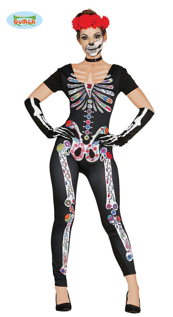 Guirca Costume scheletro messicano bambina travestimento la muerte