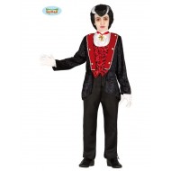 COSTUME CONTE DRAKULA BABY 10/12 VESTITO COMPL.2PZ.GIACCA/PANTALONE X FESTE E TRAVESTIMENTI HALLOWEEN/CARNEVALE