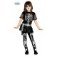 COSTUME SHINNY SKELETRO BABY 5/6 ANNI NERO DECORATO X FESTE E TRAVESTIMENTI DI HALLOWEEN/CARNEVALE E PARTY A TEMA