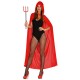 MANTELLO ROSSO CON CAPUCCIO PER TRAVESTIMENTI DI HALLOWEEN/CARNEVALE E PARTY. DIAVOLA/CAPUCC.ROSSO 130CM.100%POLIEST.