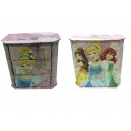 MOBILETTO PORTA GIOIE PRINCIPESSA ORIGINAL DISNEY 17X10X17CM.3 CASSETTI IN CARTONCINO PRESSATO STAMPATO