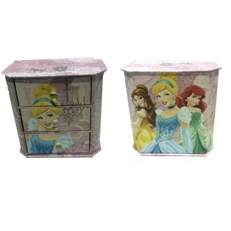 MOBILETTO PORTA GIOIE PRINCIPESSA ORIGINAL DISNEY 17X10X17CM.3 CASSETTI IN CARTONCINO PRESSATO STAMPATO