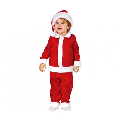 COSTUME BABBO NATALE BABY 12/24 MESI VESTITO BABBO NATALE COMPLETO 3 PZ. CAPPELLO/GIACCA E PANTALONI APERTURA A STRAPPO